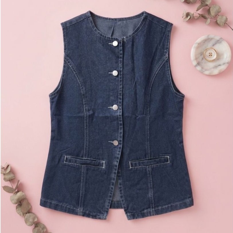 Alika Top | Vest Denim Wanita | Outer Cewek Denim Trendy