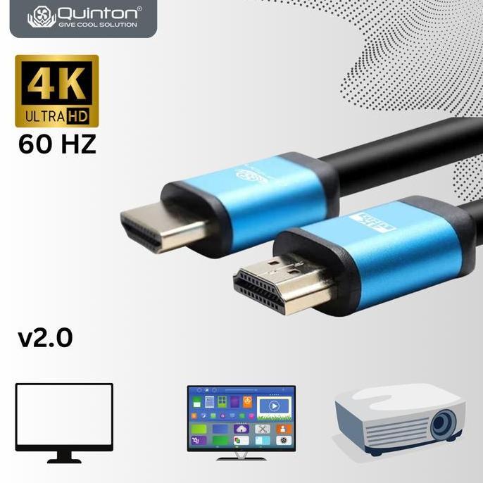 Denovano93 - Kabel Monitor Hdtv Quinton Male To Male 4K 60Hz 1,5-15Meter Gold Plated Aluminium Acces