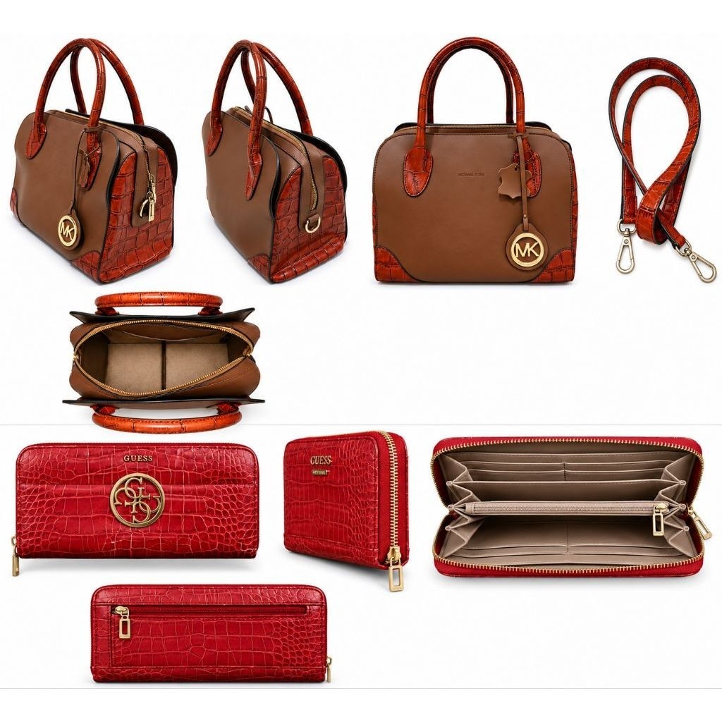 Tas Handbag [PRELOVED] Second ORI Michael Kors Texture Brown Croco Kondisi 87%