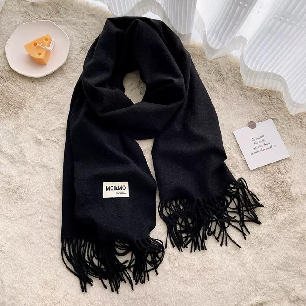 FLASH SALE CW MCMO Scarf Tebal Musim Dingin Wool Winter Import Polos bahan Kasmir cashmere Imitasi H