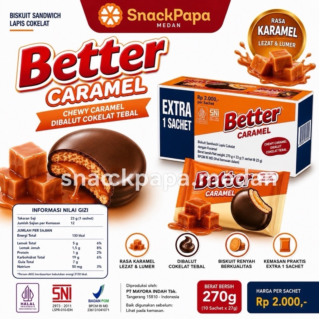 ROMA BETTER SANDWICH CARAMEL BISCUIT RENCENG ISI 10 | BISKUIT BETTER | BETTER BISKUIT VANILLA CREAM 