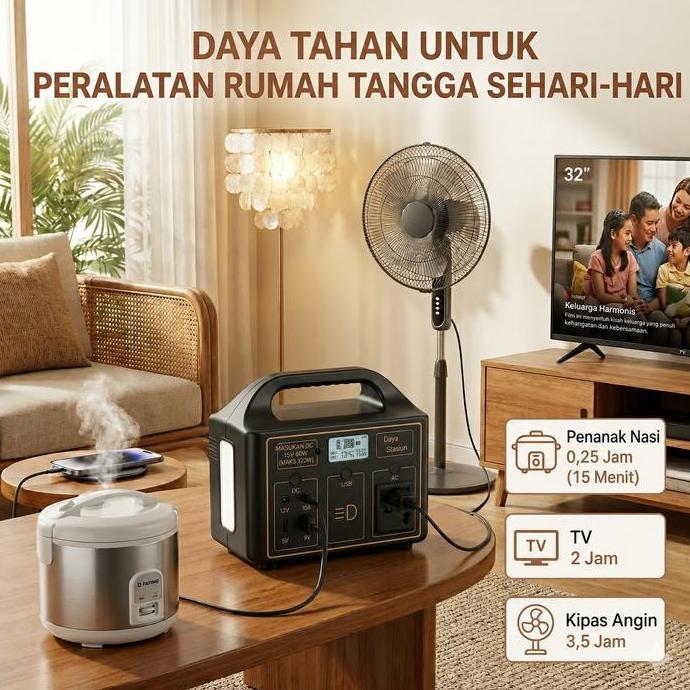 Expose ESP150W pembangkit Power Station: Solusi darurat mati lampu & camping Baterai 76.8Wh, 12.8V, 
