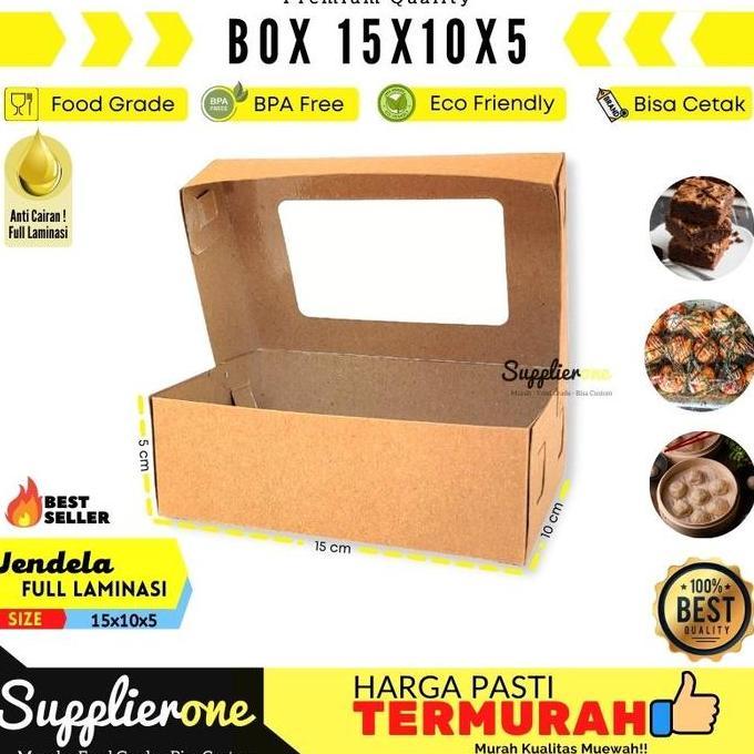 Bekalkamu- Dus 15X10X5  Isi 25 / Dus Brownies Box 15X10X5 / Kemasan Brownies Box 15X10X5