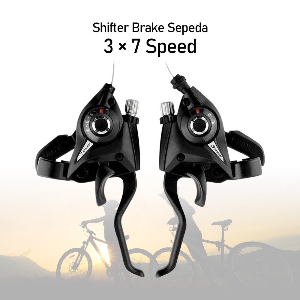 shifter / pemindah gigi sepeda 3 x 7 speed model gabung handle