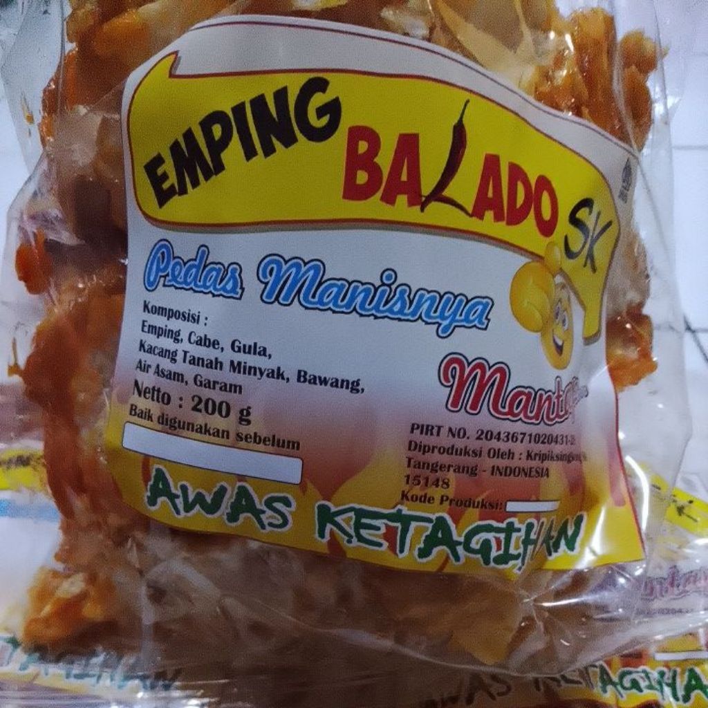 Emping Balado / manis pedas / keripik emping