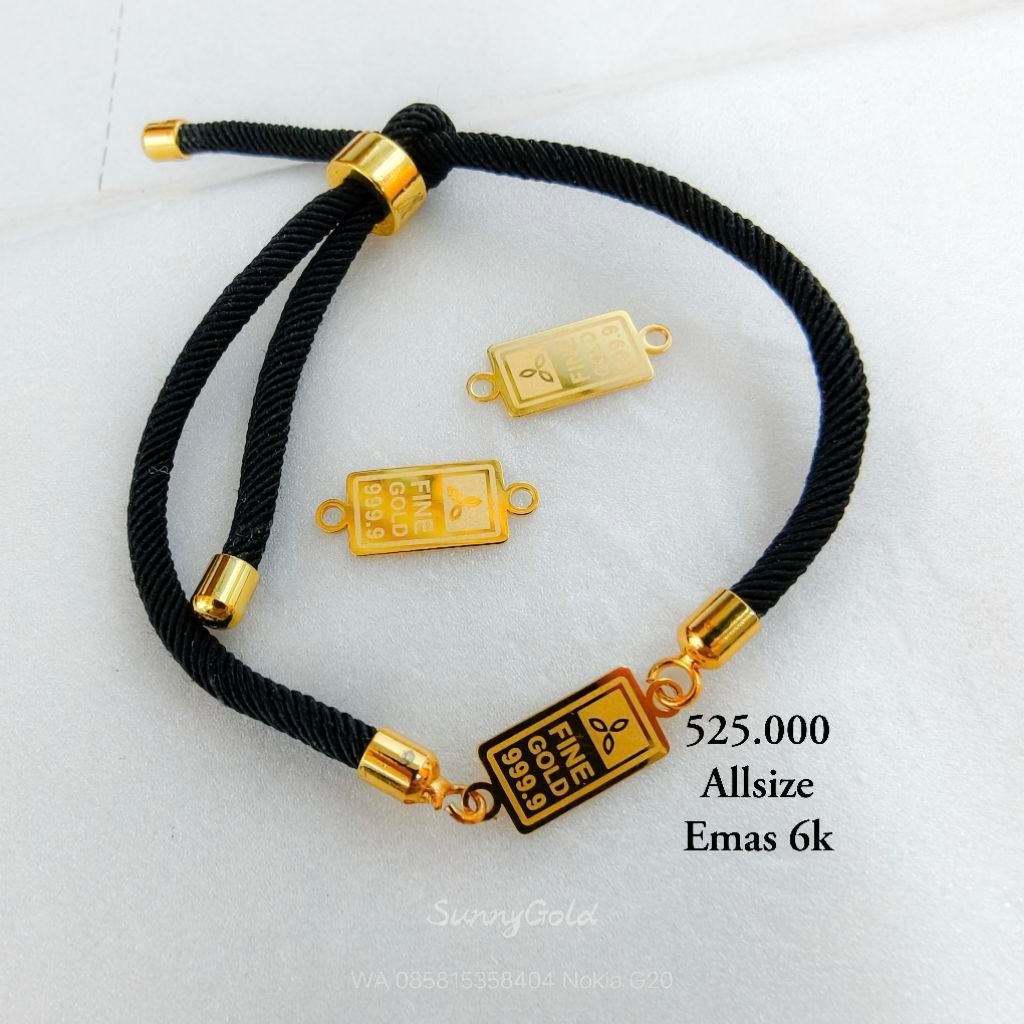 Charm mainan gelang tali emas asli 300