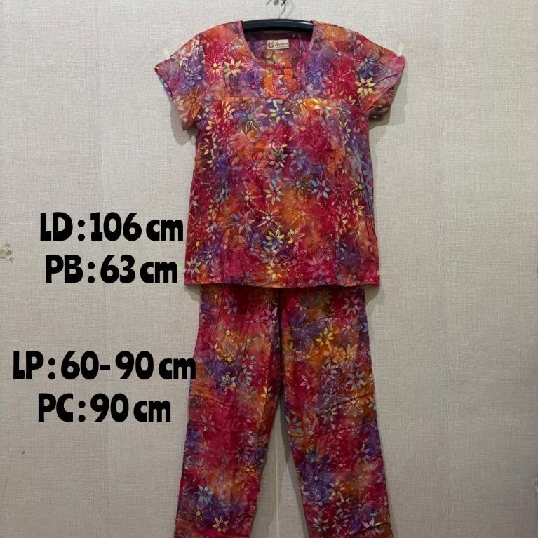 Setelan Sunan kancing  celana panjang (full batik)