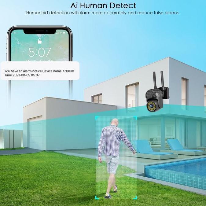 Cctv- [Eksklusif]Yamiya Kamera Smart Cctv V380 Ip Kamera Outdoor Cctv Wifi 8Mp 1080P Terproof Camera