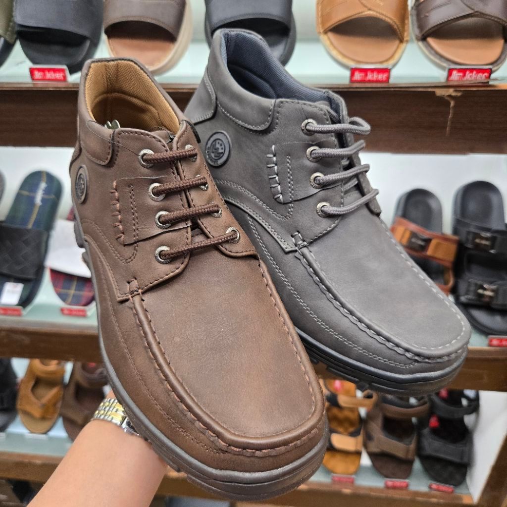 WATCHOUT NEW sepatu boot model tali upper 100% kulit sapi ori size 39-44