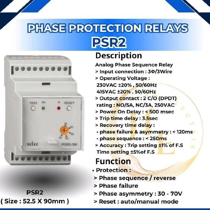 ANALOG PHASE SEQUENCE RELAY PSR2 SELEC PFR RELAY BARU