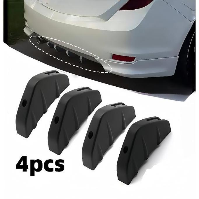 EZVECHE 4pcs Winglet Belakang Mobil Car Carbon Fiber Patter Modified Berbagai Jenis Mobil Pelindung 