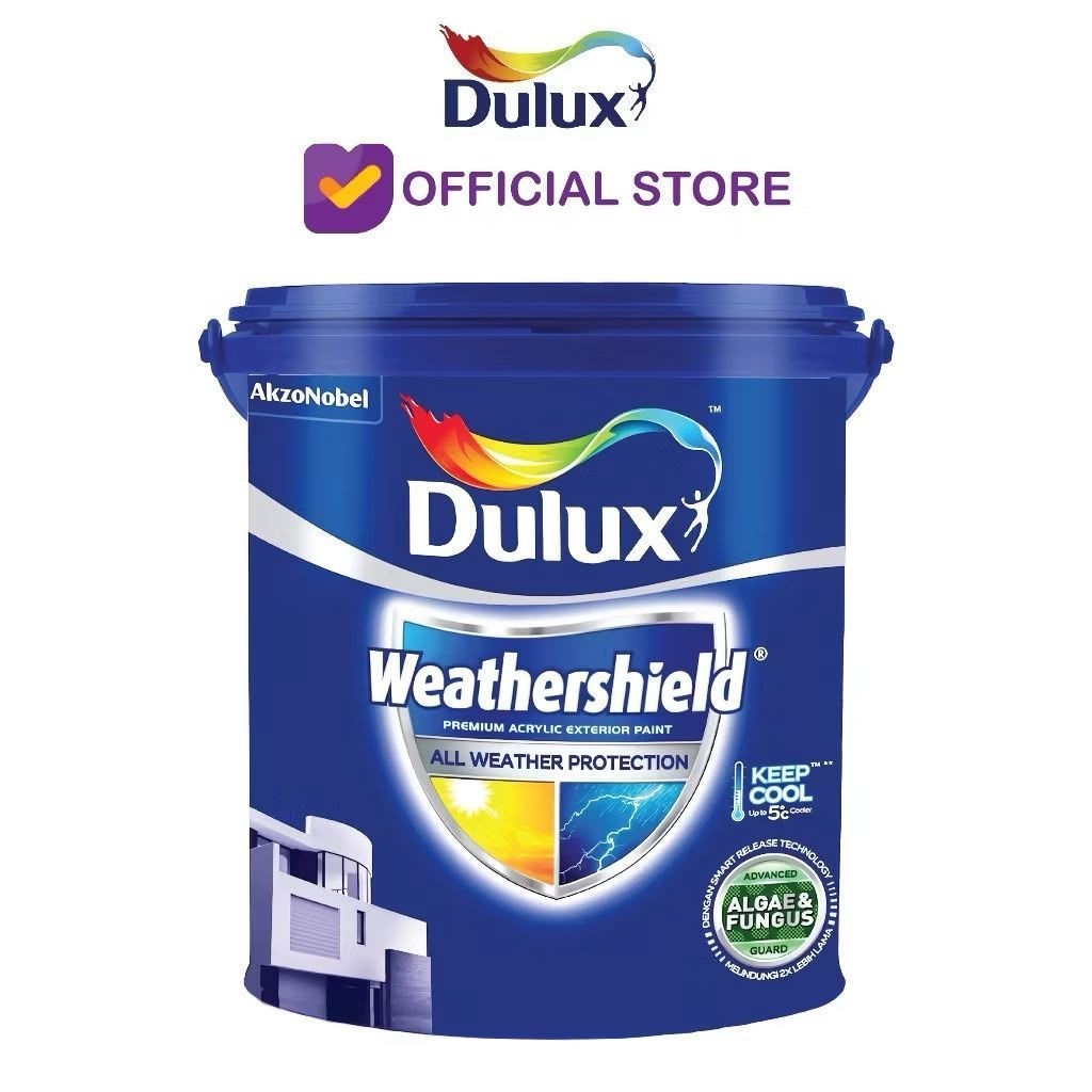 Dulux Weathershield Brilliant White PAIL 20KG cat dinding