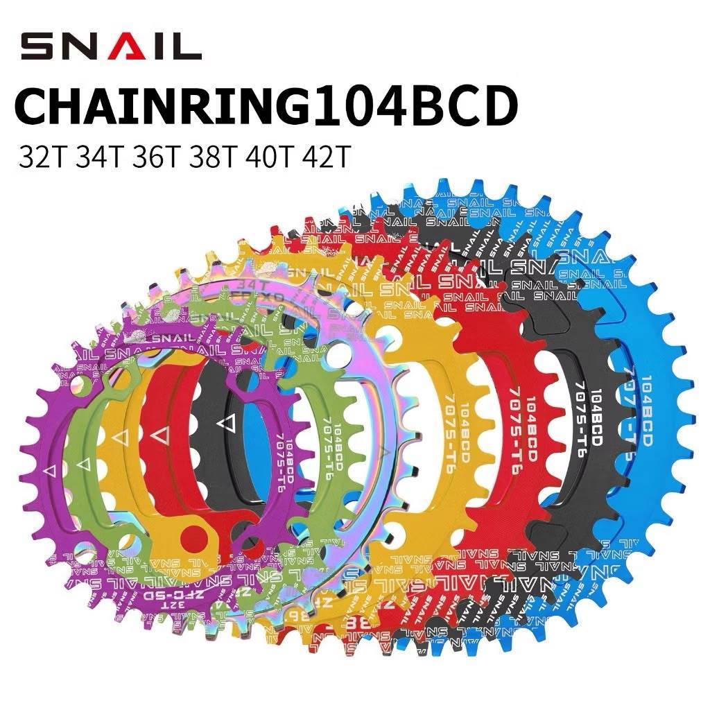 Chainring 32T 34T 36T 104BCD Round Snail Narrow Wide BCD 104 Sepeda
