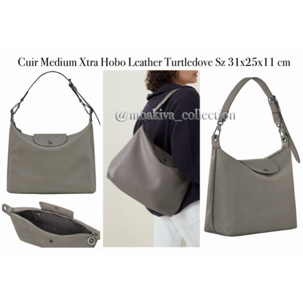 Cuir Medium Xtra Hobo Leather Turtledove