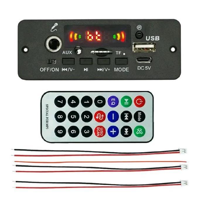 Modul Mp3 Player Stereo 2x5 Watt Amplifier DC 3.7V - 5V Bluetooth Mic Karaoke