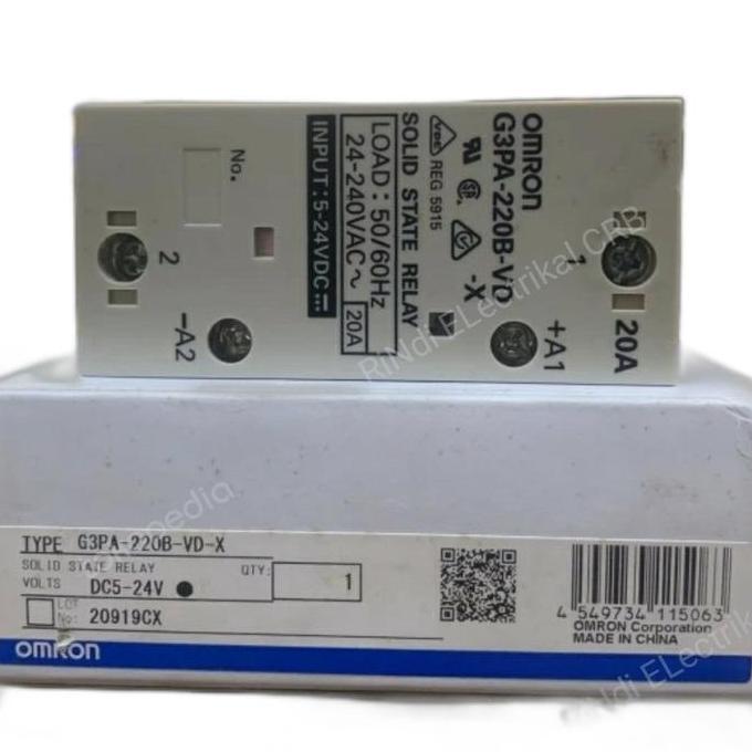 SOLID STATE RELAY SSR G3PA-220B-VD-X 20A OMRON SPESIAL