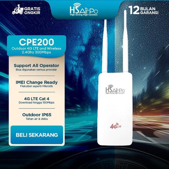 Cont- Hsairpo Cpe00-4G-Lte Cpe Ap Access Point 4G Lte Outdoor Terproof Anti Air Panas Hujan Wireless