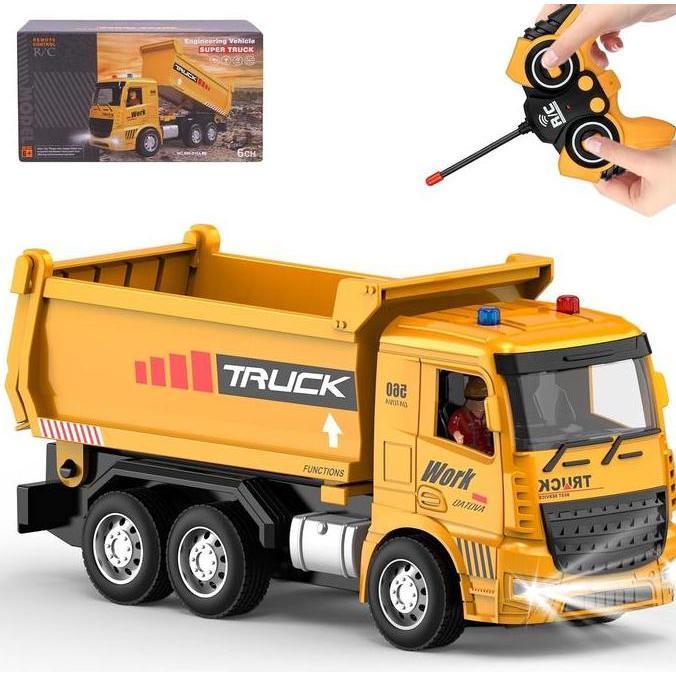 Com- Mainan Rc Dump Truk Pasir Remote Control Musik Baterai Cas - Toys Kontrol Mobil Anak Mobil  Tru