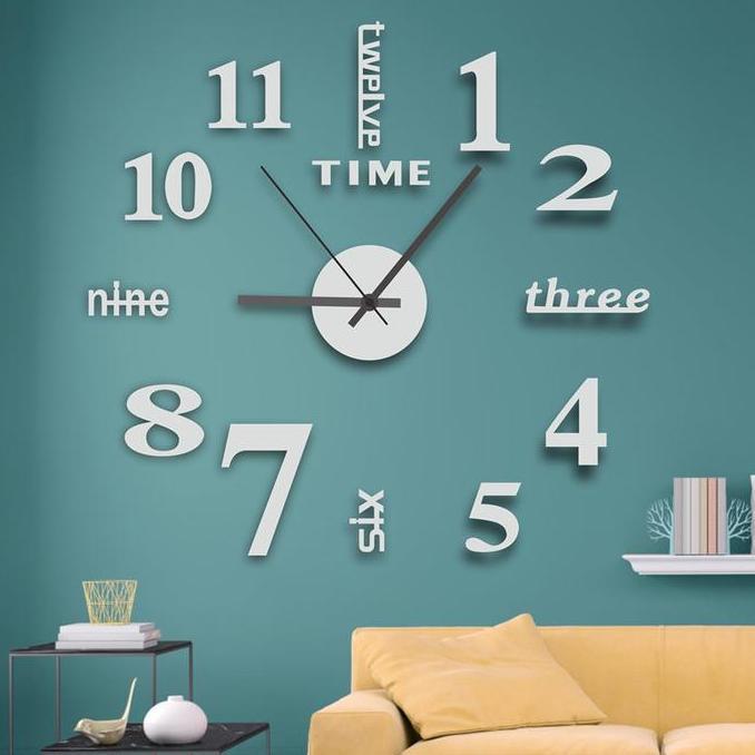 (Good) Jam Dinding Besar Tempel Aesthetic Detik Silent Anti Air DIY Giant Clock Quartz 90-100 cm Hig