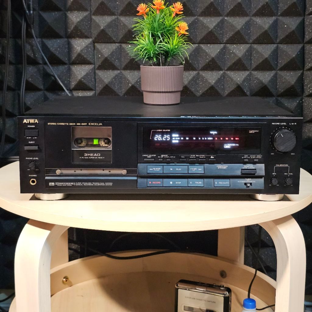 Tape Deck AIWA Excelia XK-007 Like New 3 Head Stereo Cassette Deck Player pemutar kaset pita