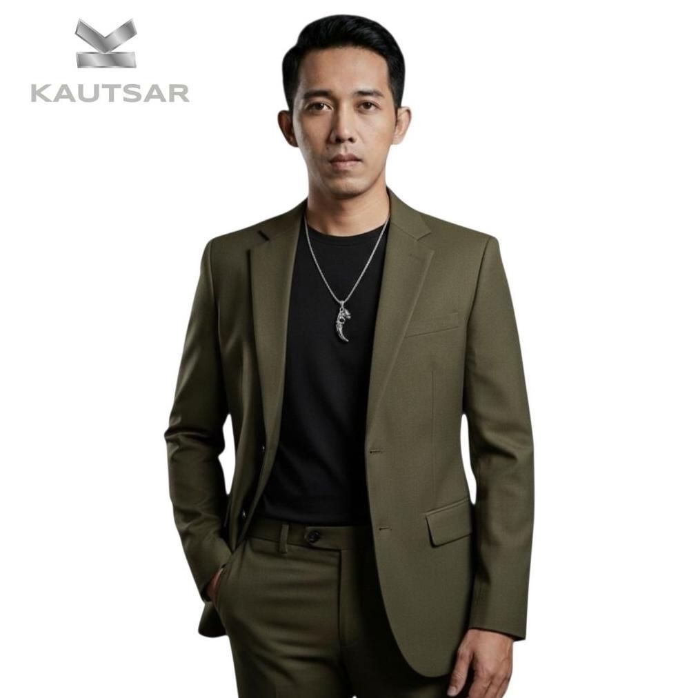 ORIGINAL JAS PRIA HIJAU ARMY/JAS FORMAL KANTOR ANEKA WARNA /BLAZER PRIA FORMAL SLIMFIT TERLARIS