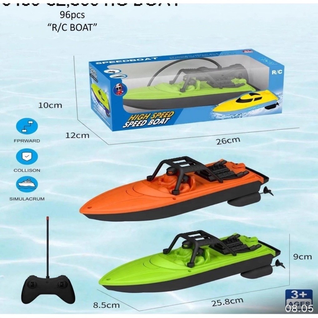 Mainan RC / Remot Kontrol Boat / Perahu speedboat kapal motor laut battery batere baterai (09070358)