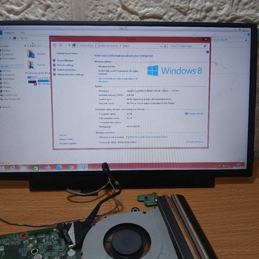 Motherboard Mainboard Mobo Mesin Normal Laptop Acer Aspire E14 E5-471