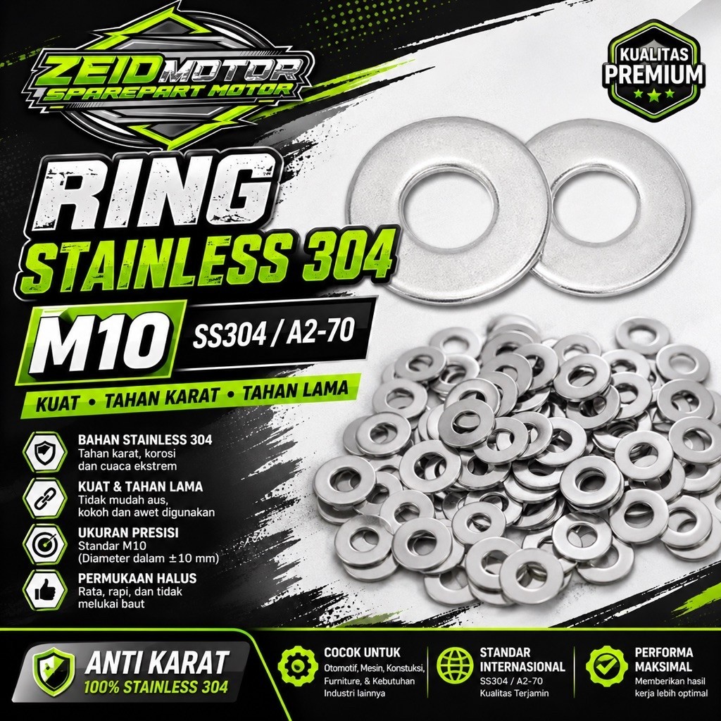 Ring Baut Stainless 304 M10 / Ring M10 Stainless