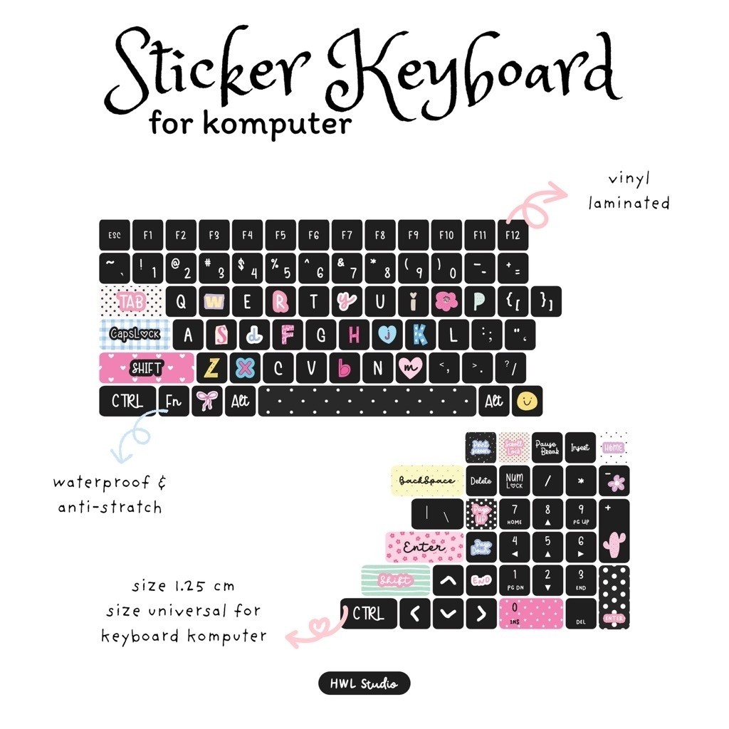HWL STUDIO - Sticker Keyboard Komputer PC