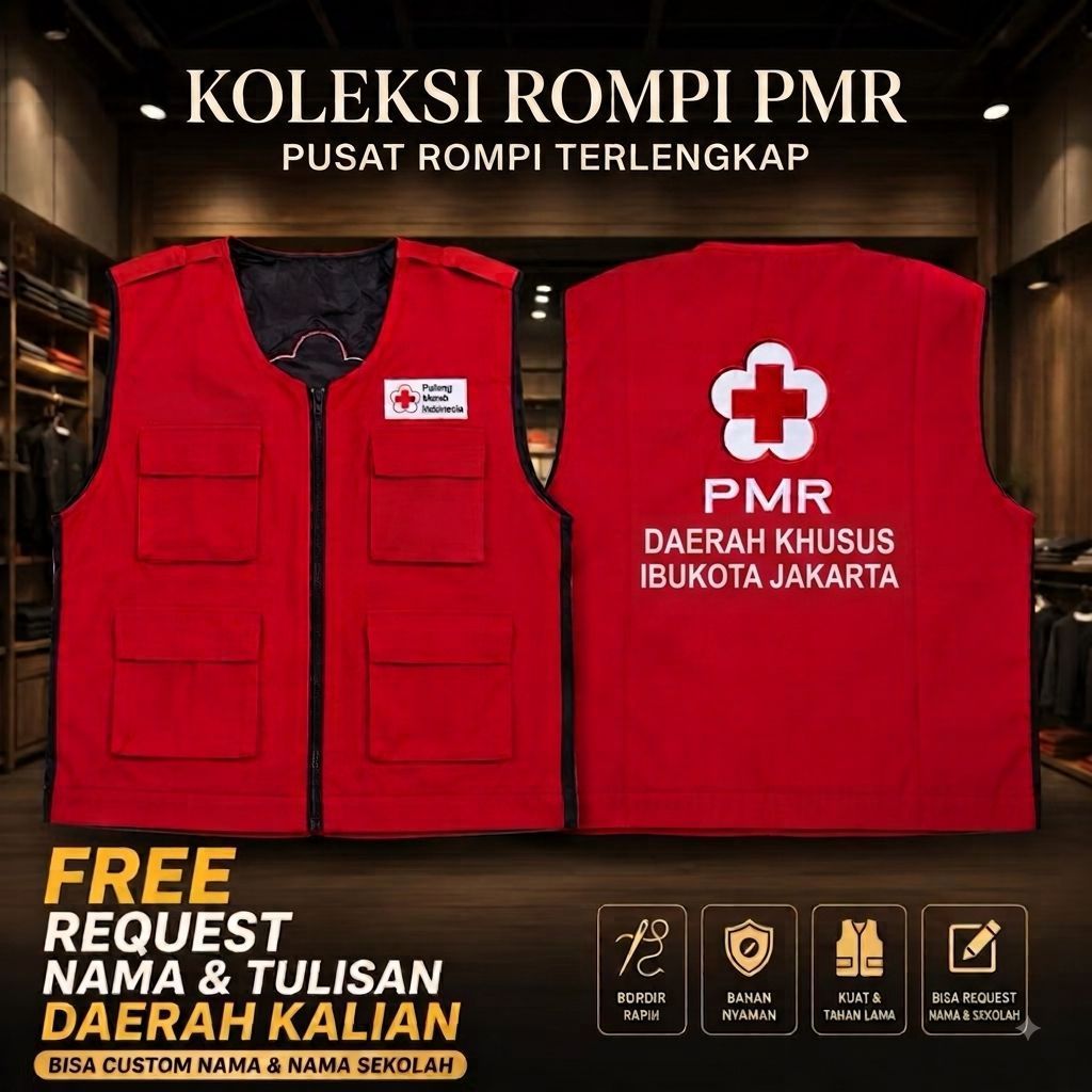 Rompi PMI Rompi Palang Merah Indonesia Merah