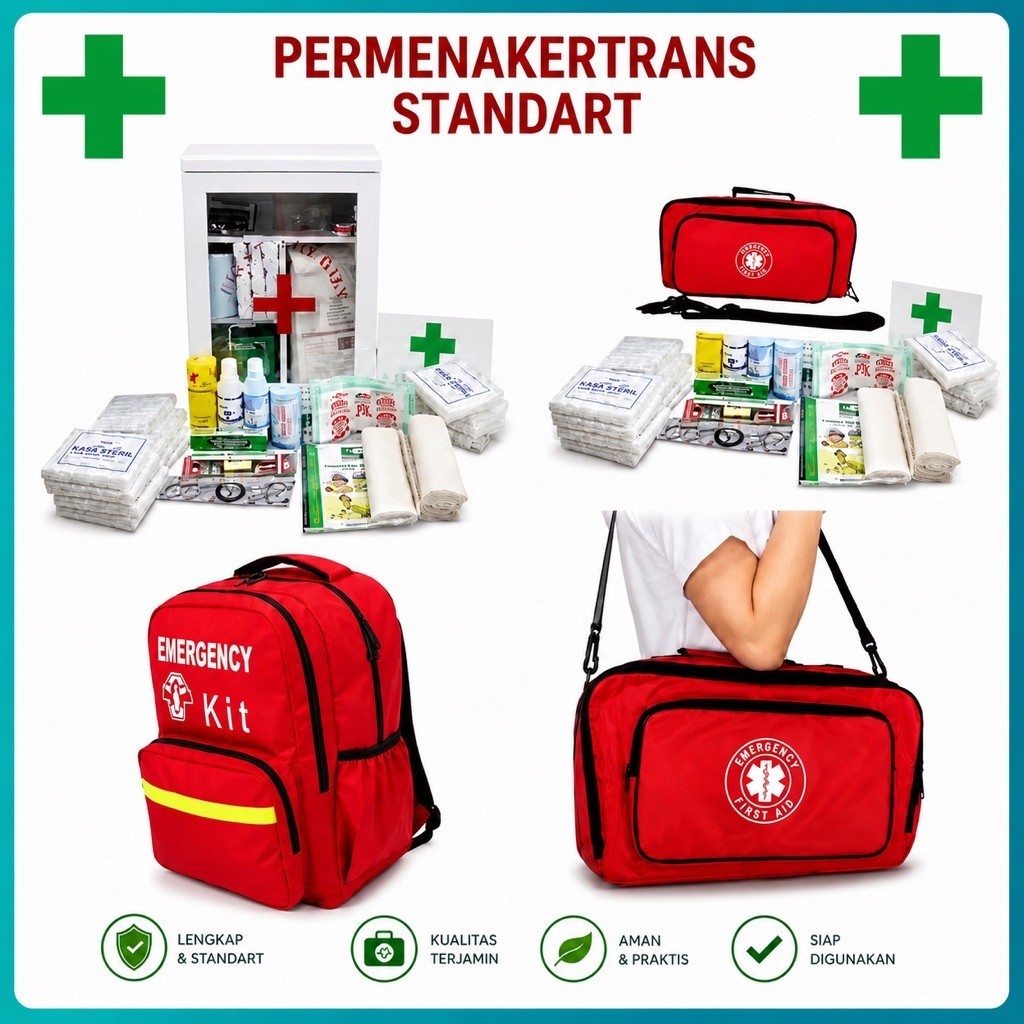 Kotak P3K & Tas P3K Standar Permenakertrans - Box P3K Isi Lengkap Safety K3