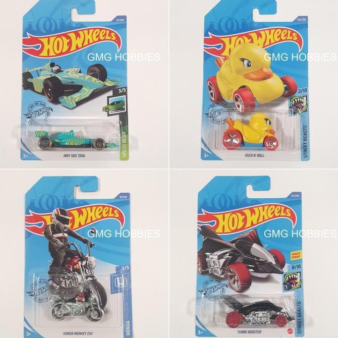 Indy 500 Oval Green Speed Blur - Duck n Roll Yellow Street Beasts - Honda Monkey 250 - Turbo Rooster