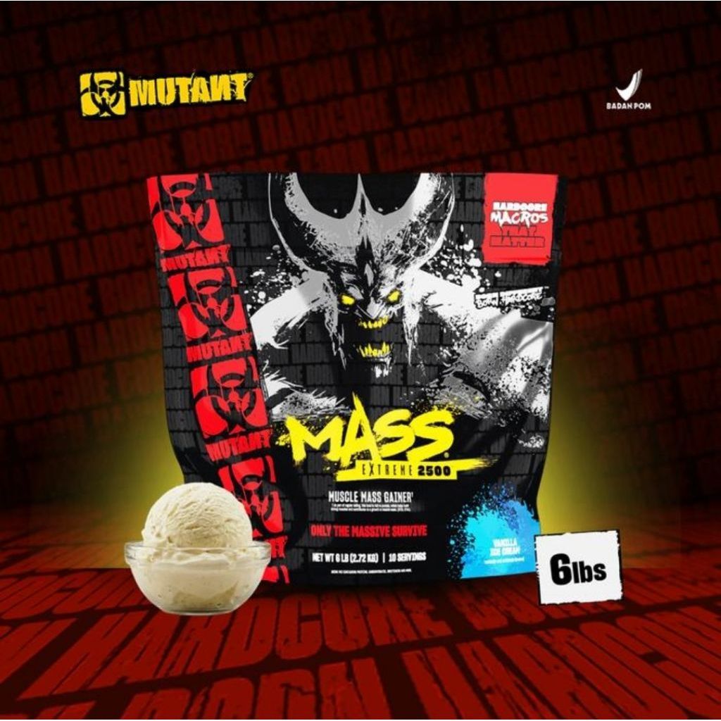 MUTANT MASS EXTREME GAIN 6 LBS MASS GAINER  EVO MASS MEGA MASS SUSU GYM FITNESS