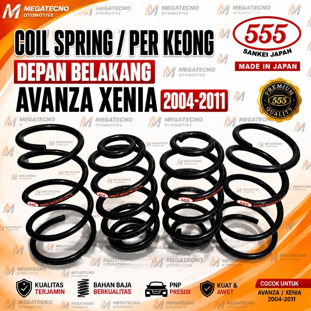 COIL SPRING DEPAN BELAKANG AVANZA XENIA 2004-2011 MEREK SANKEI 555 JAPAN ORIGINAL