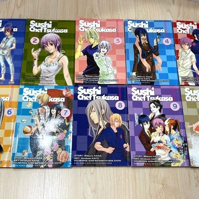 Preloved Mulus Buku Komik Sushi Chef Tsukasa 1-10 tamat