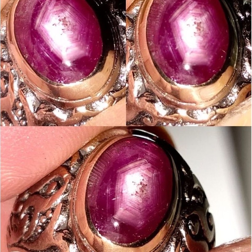 NATURAL CINCIN PERMATA RED RUBY STAR 6 VERY GOOD LUSTER AJIB SUPER