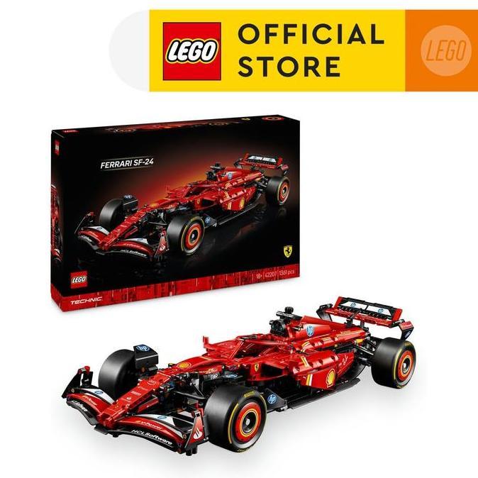 LEGO Technic 42207 Ferrari SF-24 F1 Car (1,361 Pieces) Mainan Susunan Balok (18 Tahun+)