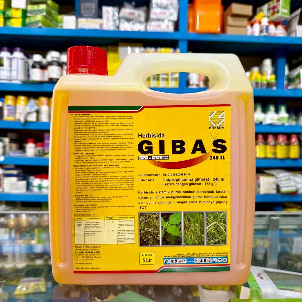 GIBAS 240SL Kemasan 5 Liter - Herbisida Sistemik Pembasmi Rumput Membandel