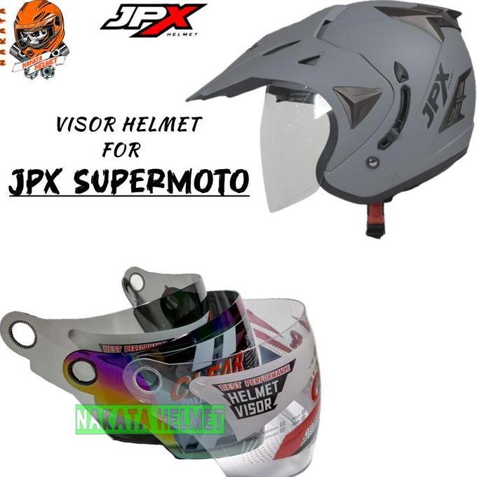 Kaca helm JPX SUPERMOTO visor helmet jpx supermoto nmax pelangi bening hitam