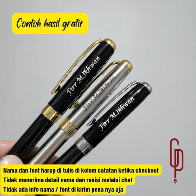 (Good) Custom Nama + Pulpen Metal Model Parker Sonet