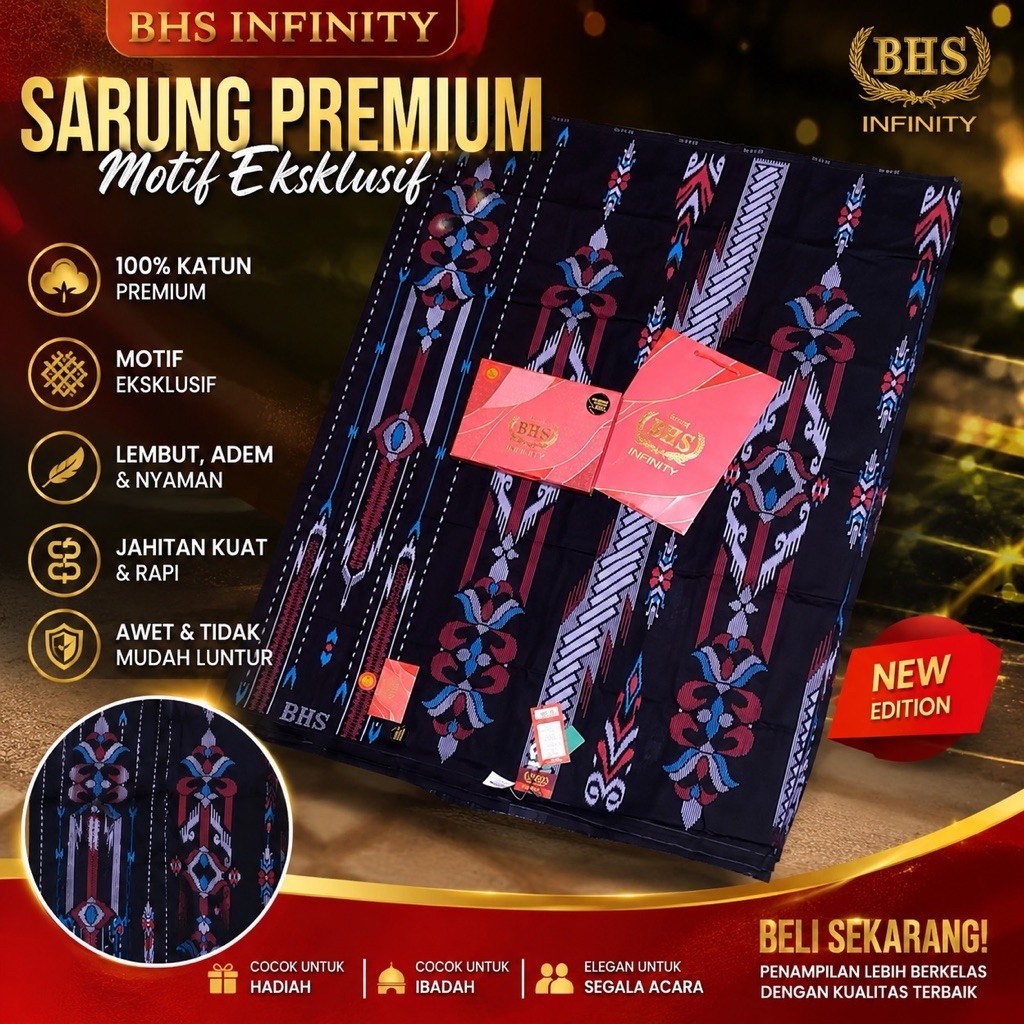 SARUNG BHS INFINTY GOLD TERBARU | SARUNG BHS | BHS INFINITY