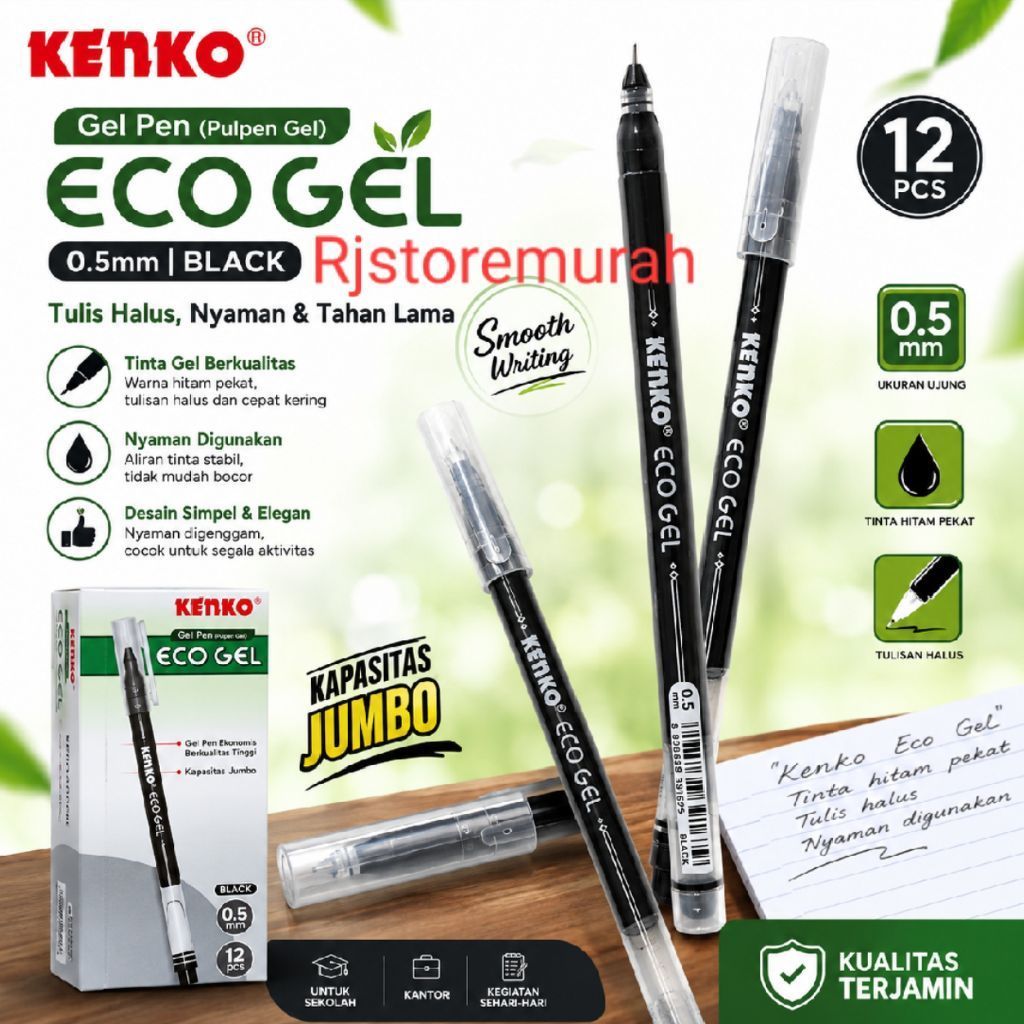 Pulpen Gel Kenko Eco Gel 0.5mm ( 1pak/12pcs )
