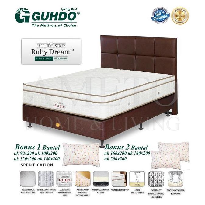 (Good) Guhdo Spring Bed Ruby Dream Plush Latex Top Orthopedic 90 100 120 140 160 180 200 x 200 Atlan