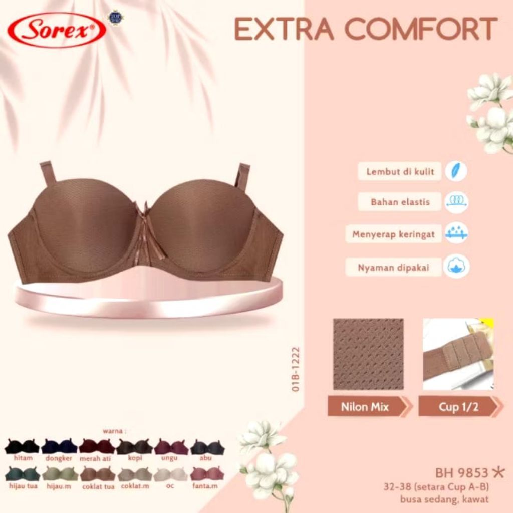bra Sorex setengah Cup sorex 9853 extra comfort kawat setengah cup