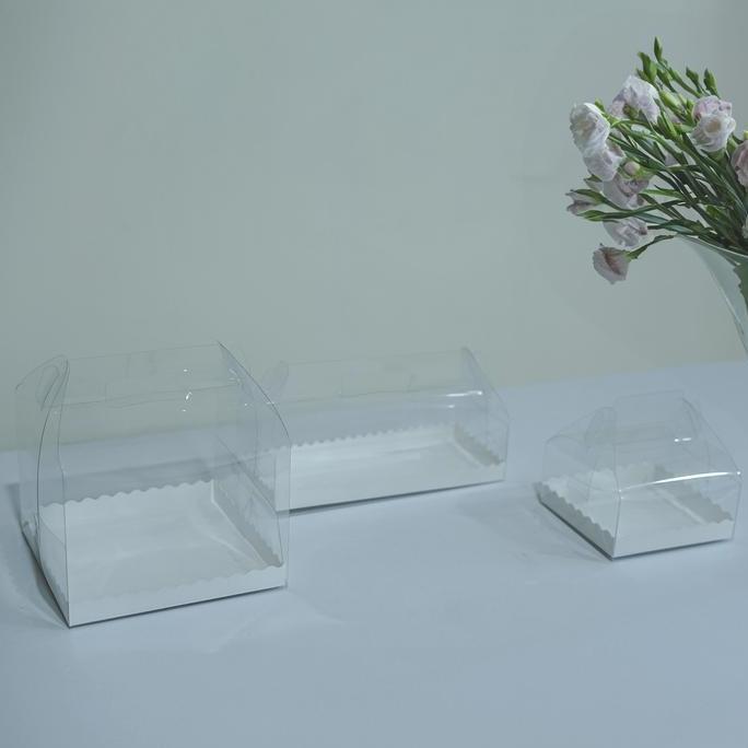 Enrolar - Box Kue Mika Kotak Mika Transparant Box Hampers Cake Box Handle - Model Terbaru