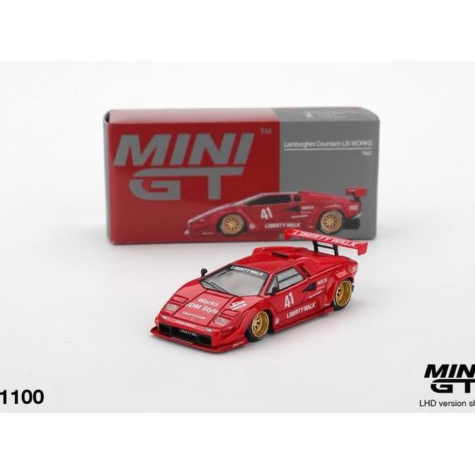 MiniGT 1100 - Lamborghini Countach LB WORKS Red - Diecast Mobil Model Miniatur Scale Car