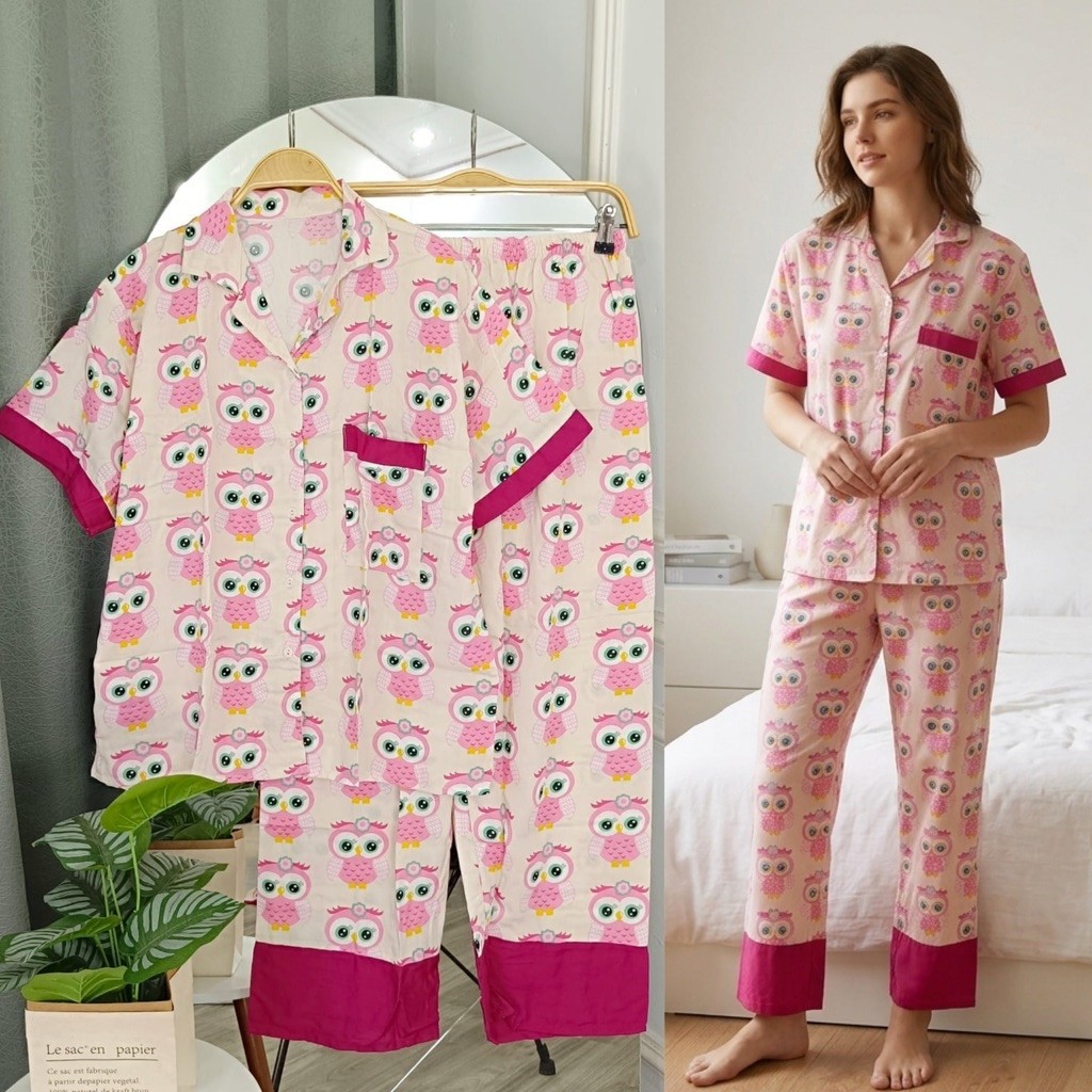 SET DANIA JUMBO PART 2 PIYAMA RAYON PREMIUM ONESET BAJU TIDUR BUSUI ADEM