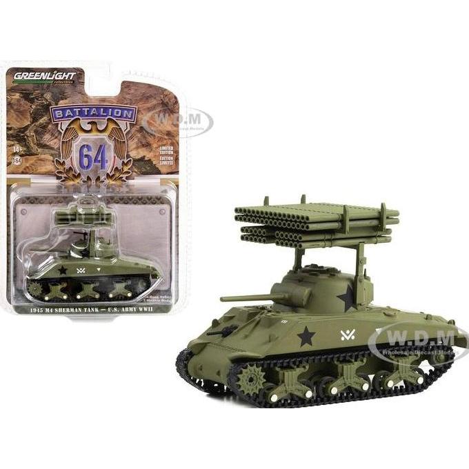 30405 GREENLIGHT 1945 M4 SHERMAN TANK US ARMY WORLD WAR II DIECAST
