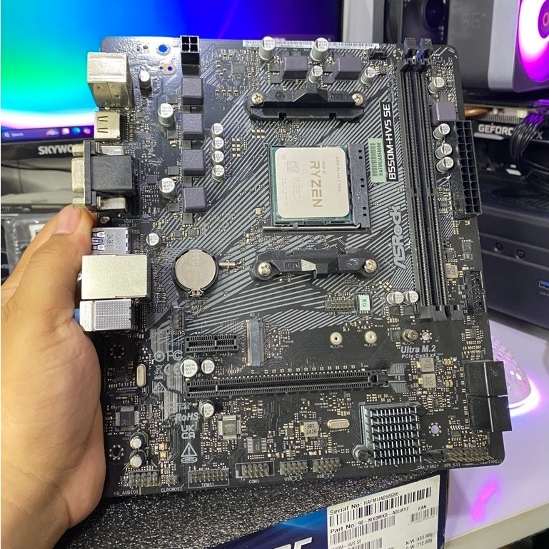 PAKET MOTHERBOARD ASRock B550M-HVS SE + AMD RYZEN 5 5600 TRAY AM4 SECOND BEKAS