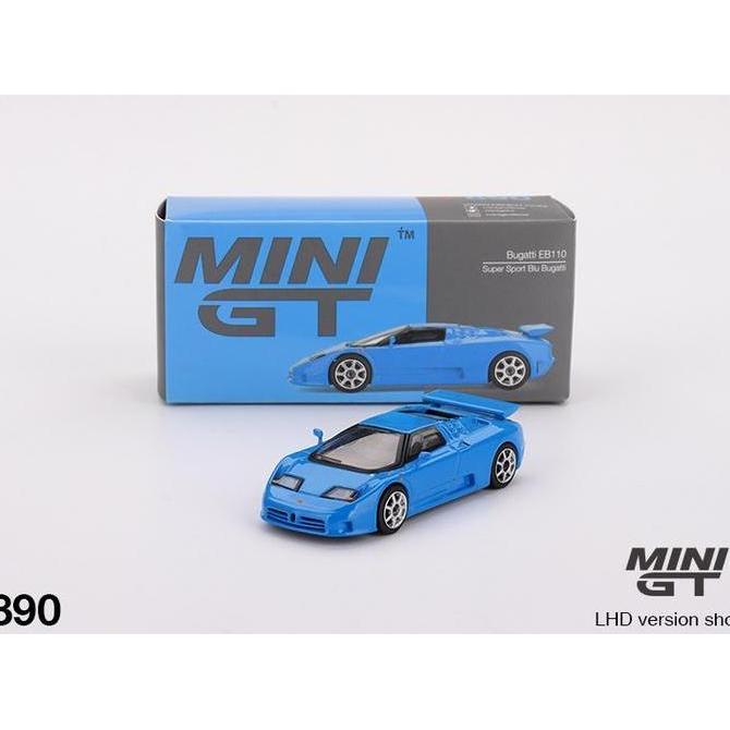 MiniGT 890 - Bugatti EB110 Super Sport Blu Bugatti - Diecast Mobil Mainan Miniatur MGT Mini GT